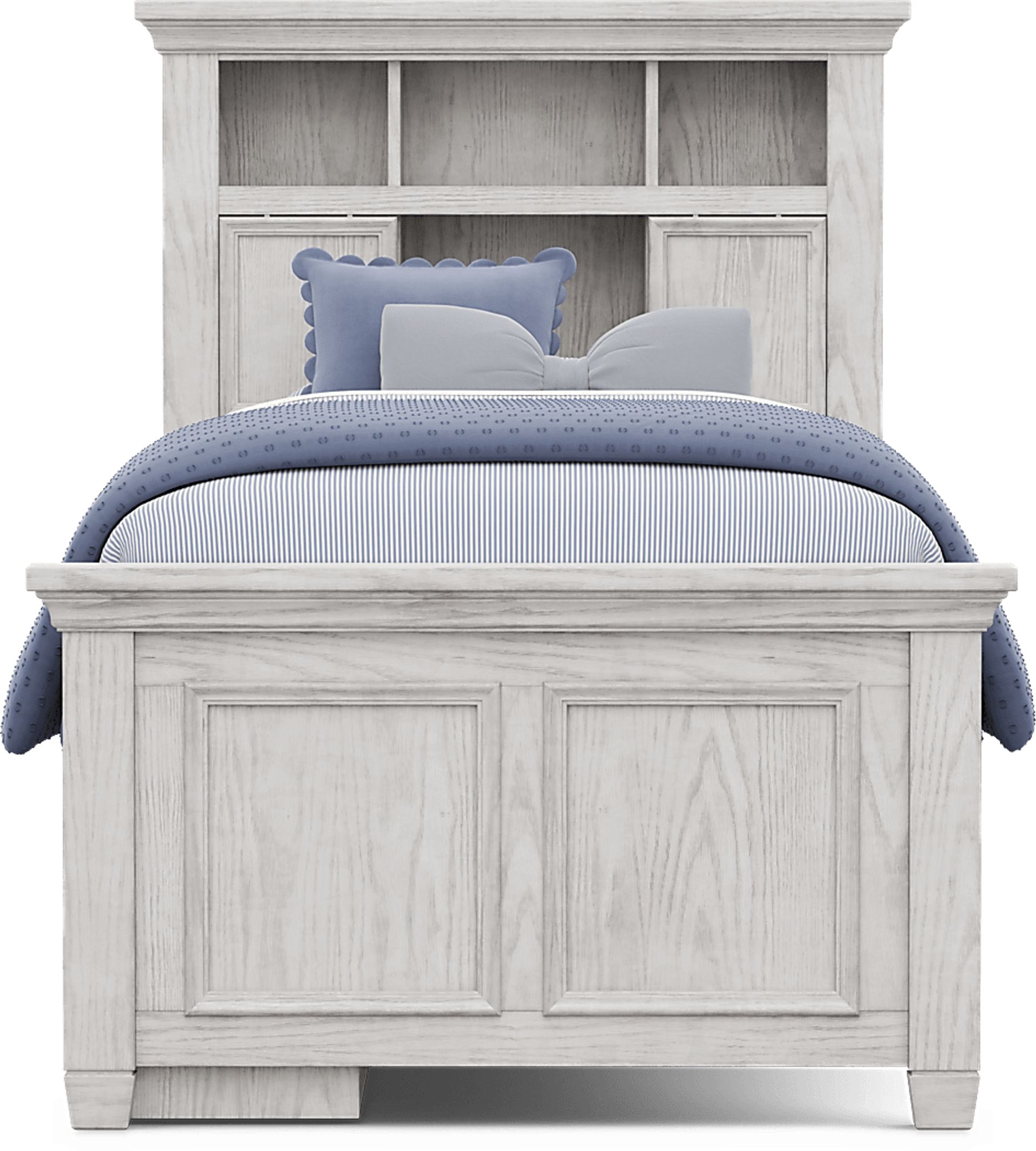 Kids Canyon Lake 2.0 Ash Gray Twin Bookcase Bed with Storage Side Rail - Image 3
