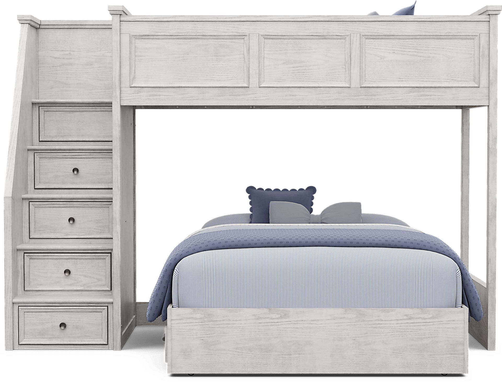 Kids Canyon Lake 2.0 Ash Gray Twin/Full Step Bunk Bed - Image 2