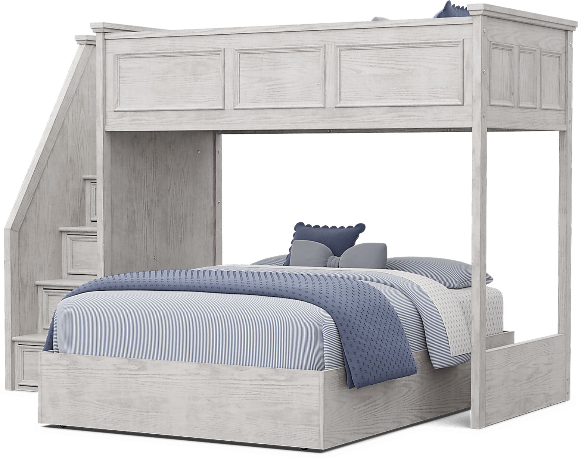 Kids Canyon Lake 2.0 Ash Gray Twin/Full Step Bunk Bed - Image 3