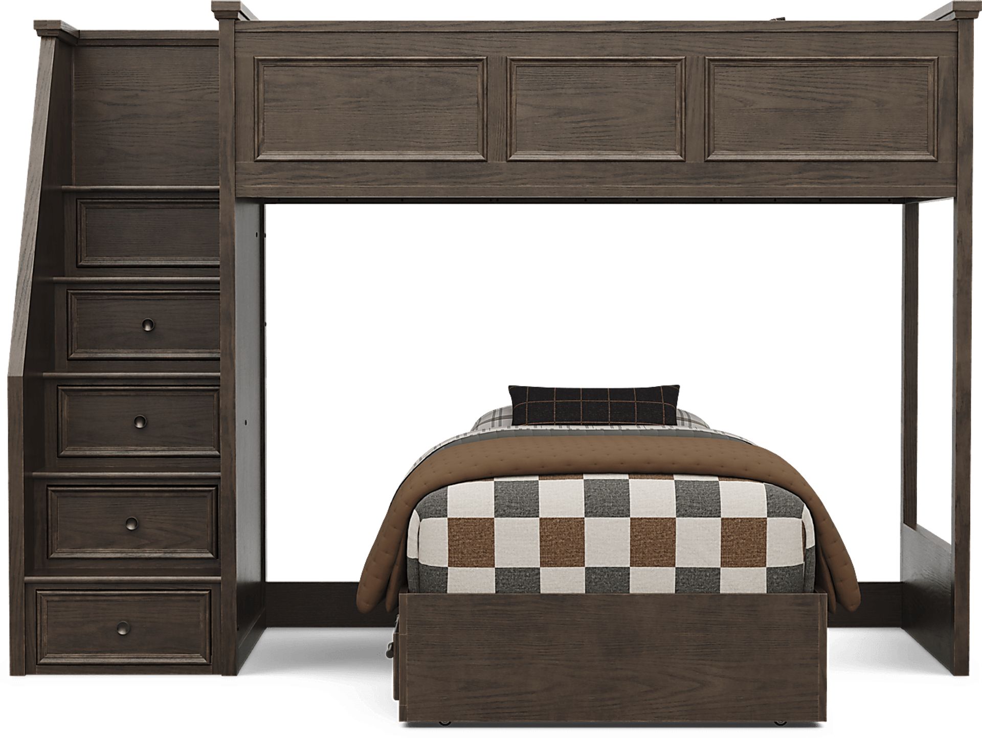 Kids Canyon Lake 2.0 Java Twin/Twin Step Bunk Bed - Image 2
