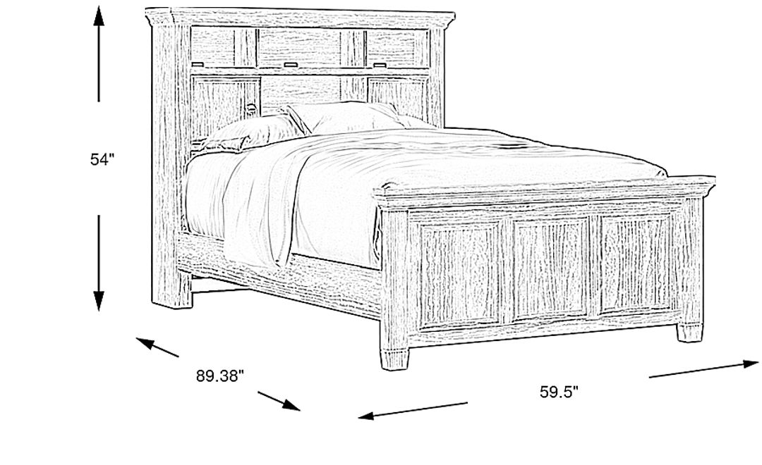 Kids Canyon Lake Ash Gray Full Bookcase Bed