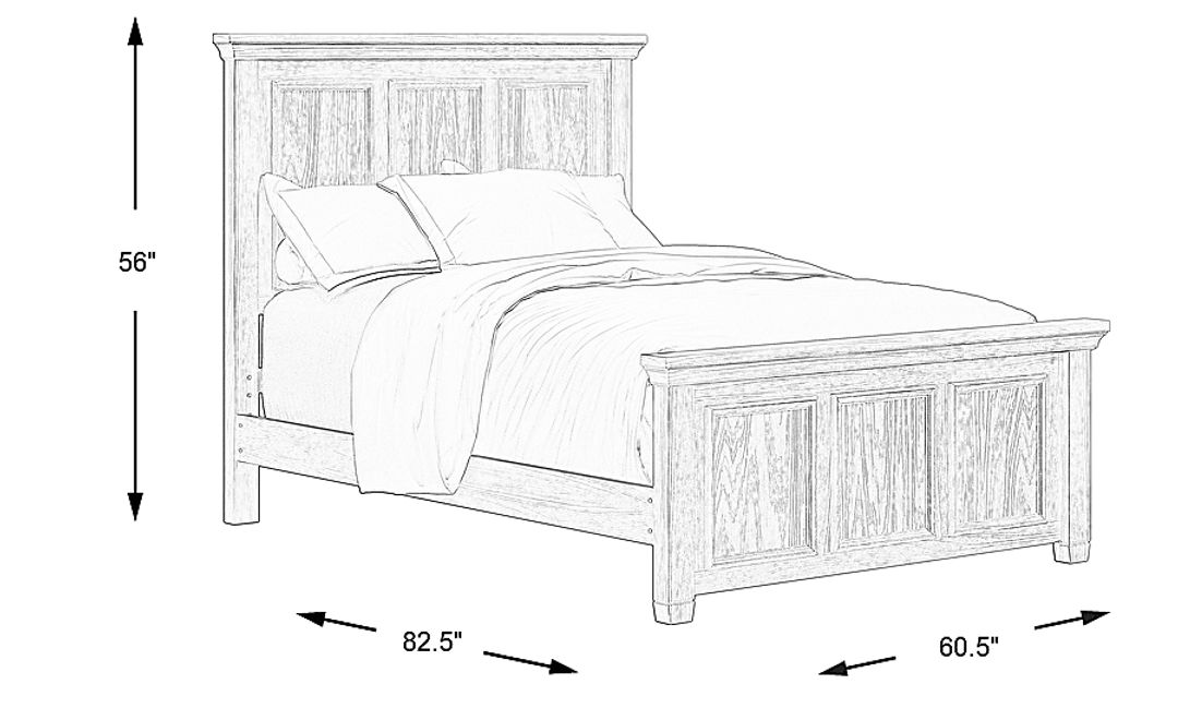Kids Canyon Lake Ash Gray Full Panel Bed with Storage Side Rail