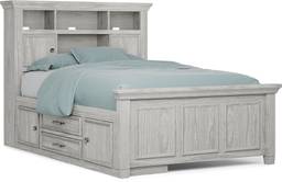full bookcase bed w storage rail