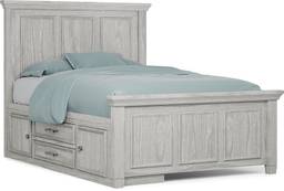 full panel bed with storage rail