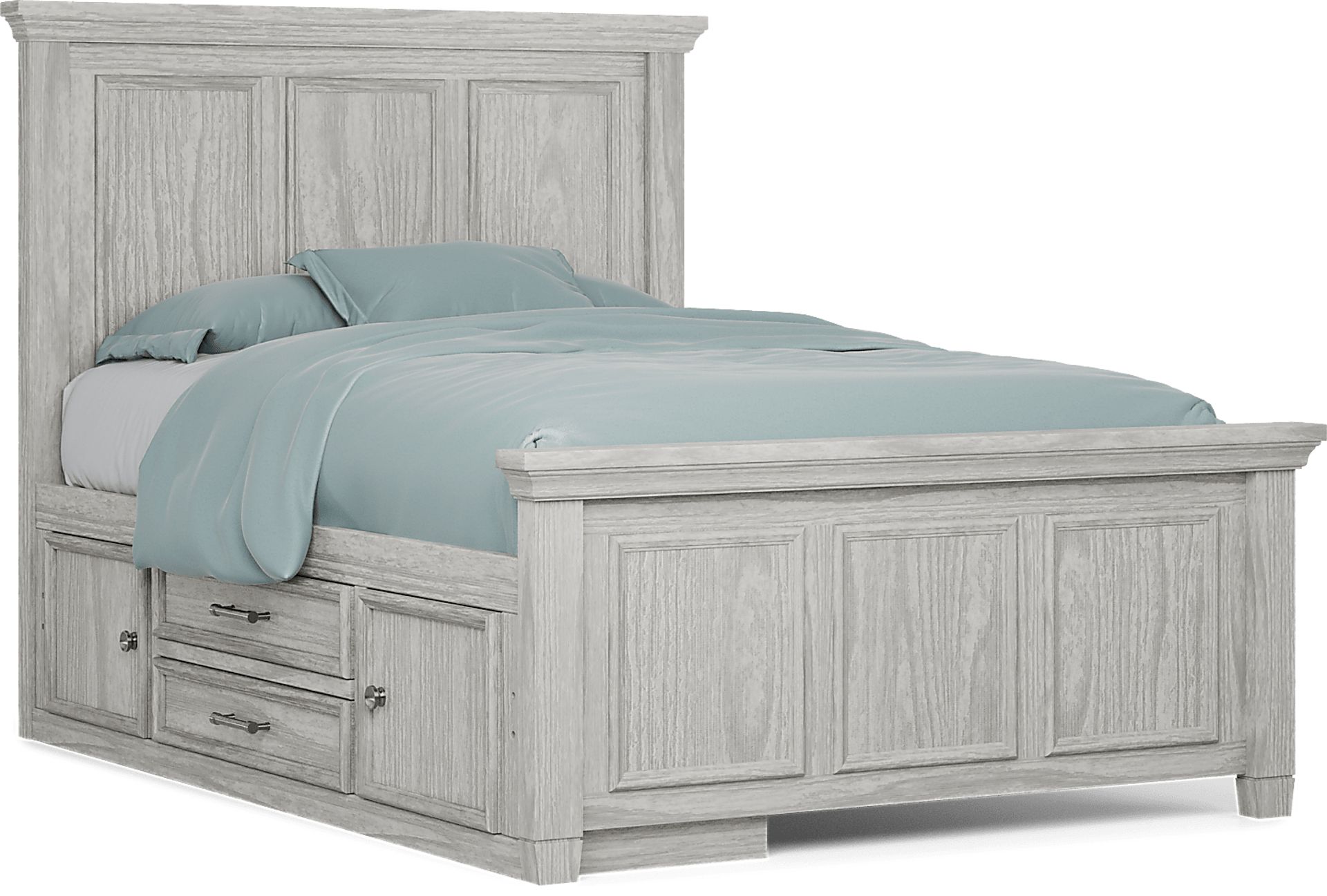Kids Canyon Lake Ash Gray Full Panel Bedroom with Storage Side Rail - Image 2