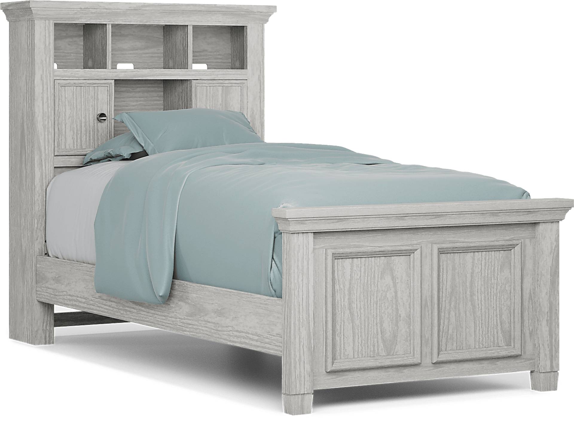 ash gray twin bookcase bed