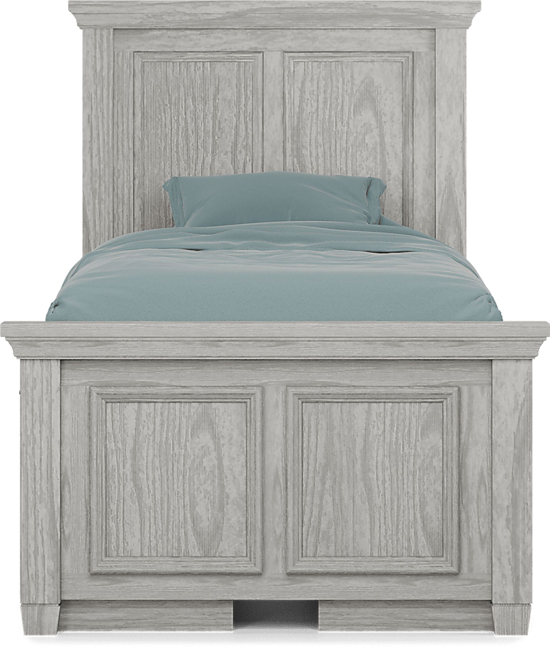 Kids Canyon Lake Ash Gray Twin Panel Bed with 2 Storage Side Rails - Image 2