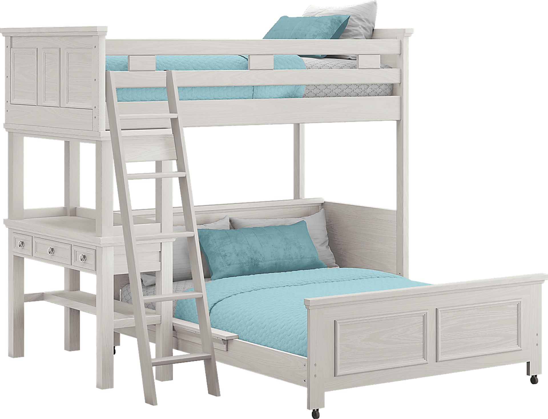 Kids Canyon Lake Ash Gray Twin/Full Loft with Desk - Image 1