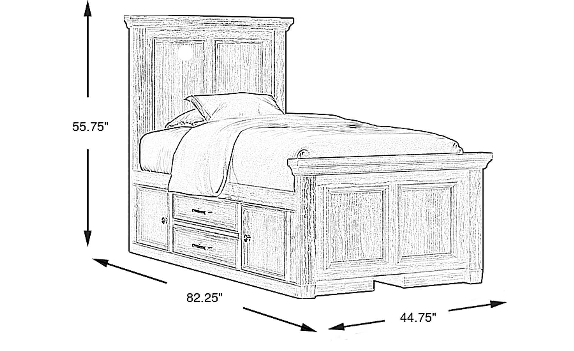 Dimension Image. Please refer to the Dimension Tab on this page for dimension details.