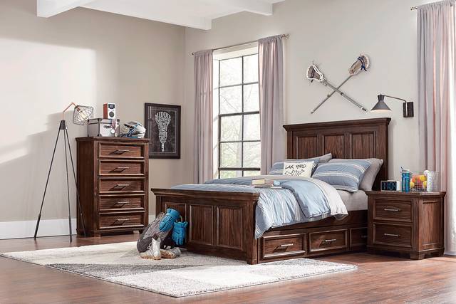 Kids Canyon Lake Java Twin Panel Bedroom - Thumbnail - Image 1
