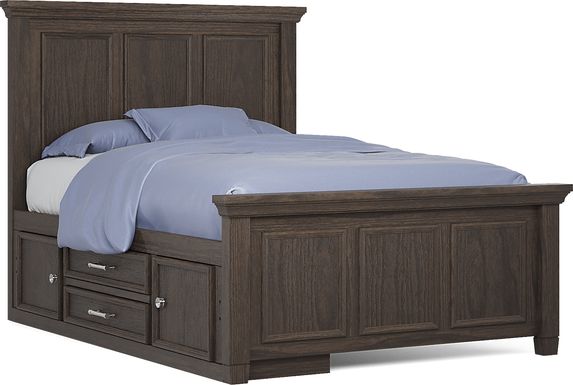 Kids Canyon Lake Java Full Panel Bed with Storage Side Rail