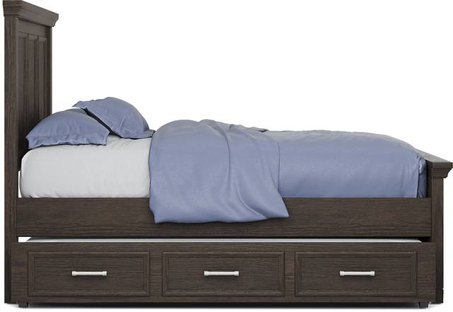 Kids Canyon Lake Java 4 Pc Full Panel Bed with Storage Side Rail and Trundle - Thumbnail - Image 4