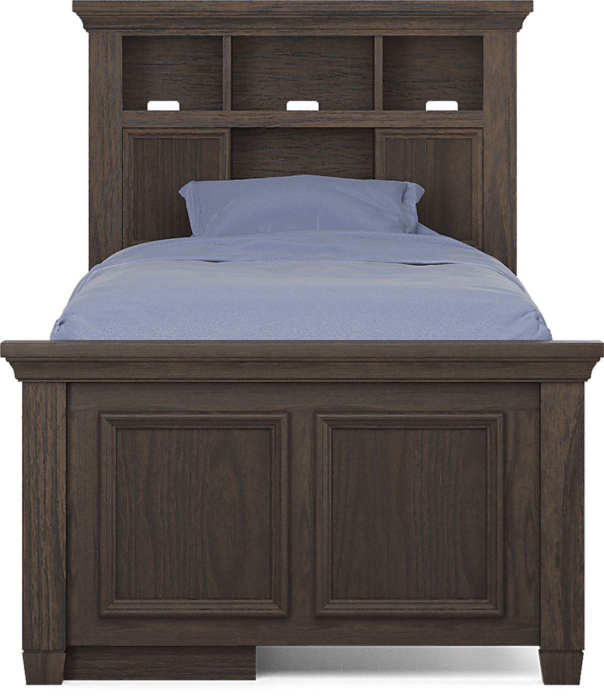 Canyon Lake 5 Pc Java Dark Wood Twin Bedroom Set With Twin Bookcase Bed ...