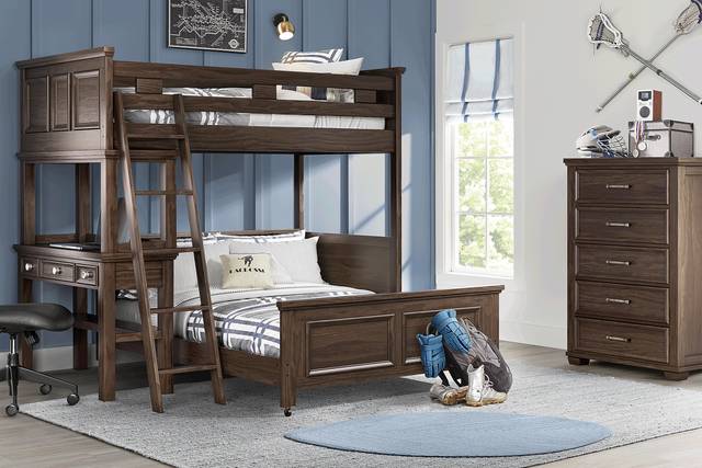 Kids Canyon Lake Java Twin/Full Loft with Desk - Thumbnail - Image 2