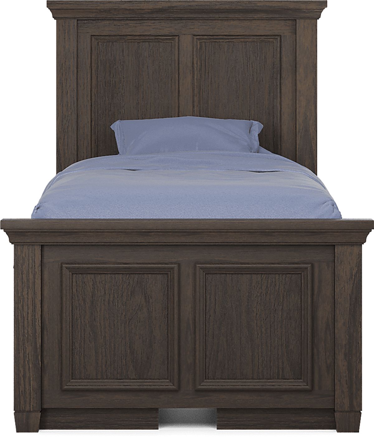 Canyon Lake 3 Pc Java Dark Wood Twin Panel Bed With Storage Rails ...
