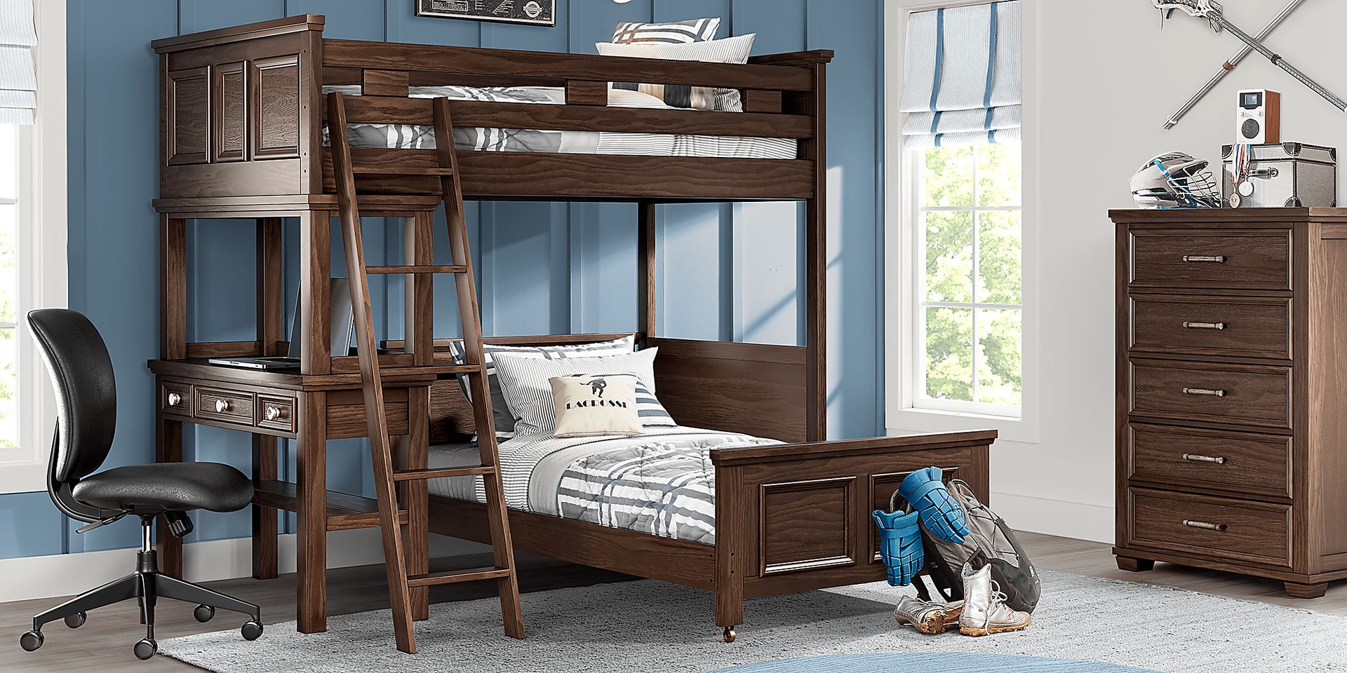 Kids Canyon Lake Java Twin/Twin Loft with Desk - Image 2