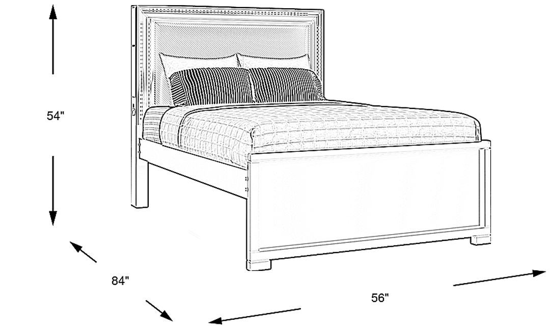 Kids Carbon Optix Black Full Bed with LED Lights