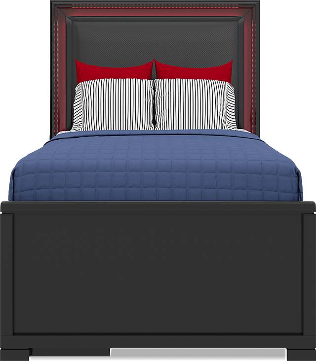 Kids Carbon Optix Black 6 Pc Twin Storage Bedroom with LED Lights - Thumbnail - Image 3
