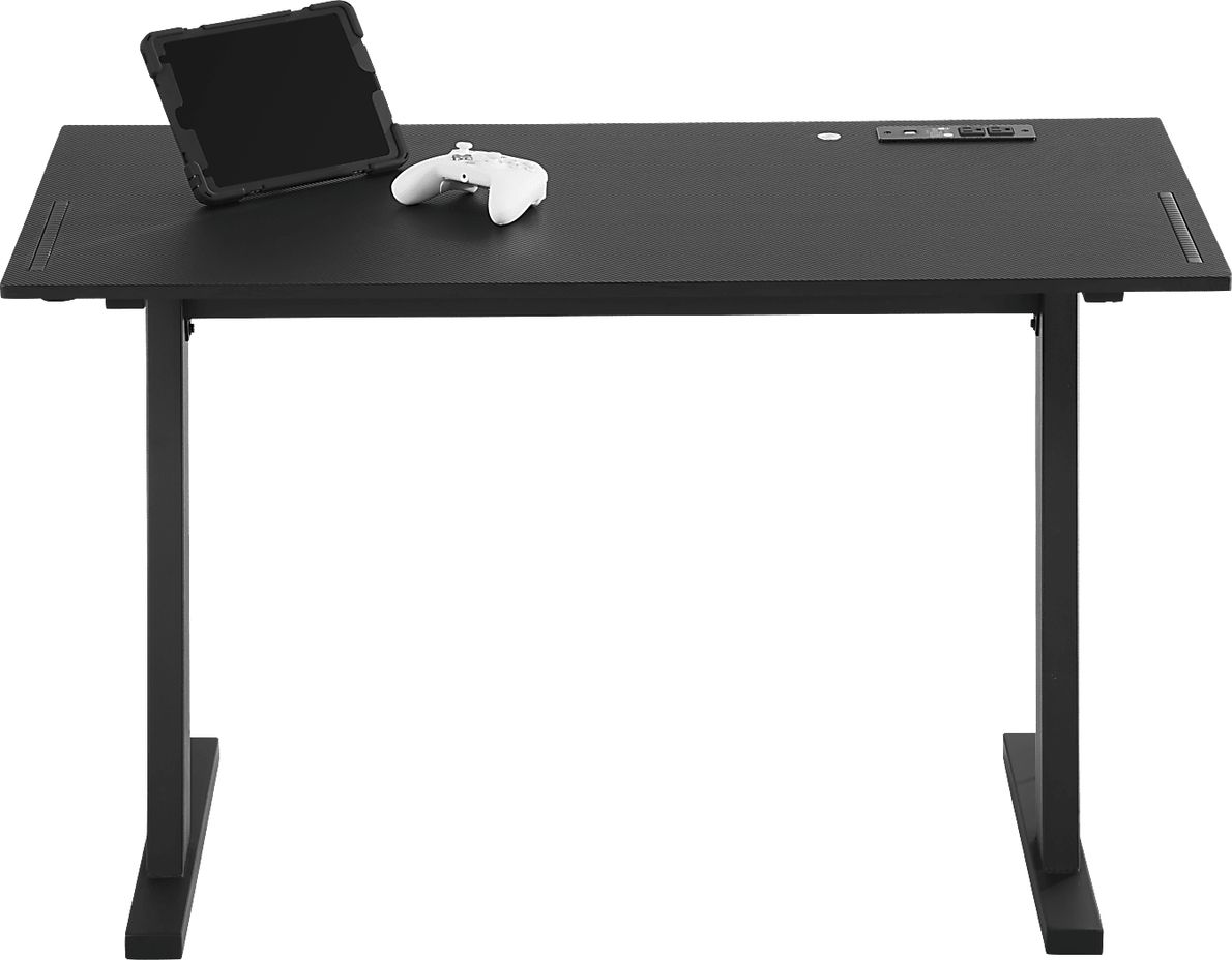 Carbon Optix Black Computer Desk with LED Lights Rooms To Go