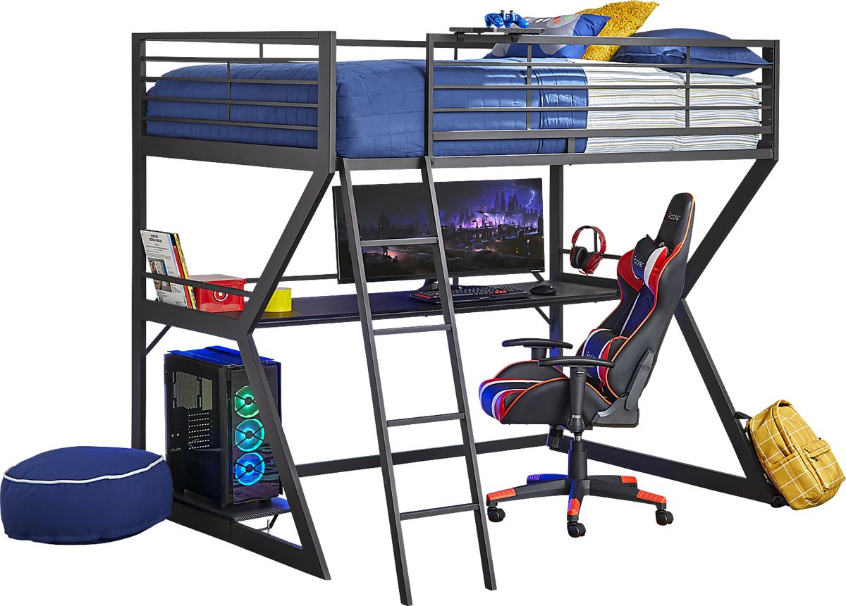 Carbon Optix Black Black,Colors Full Loft Bed Rooms to Go