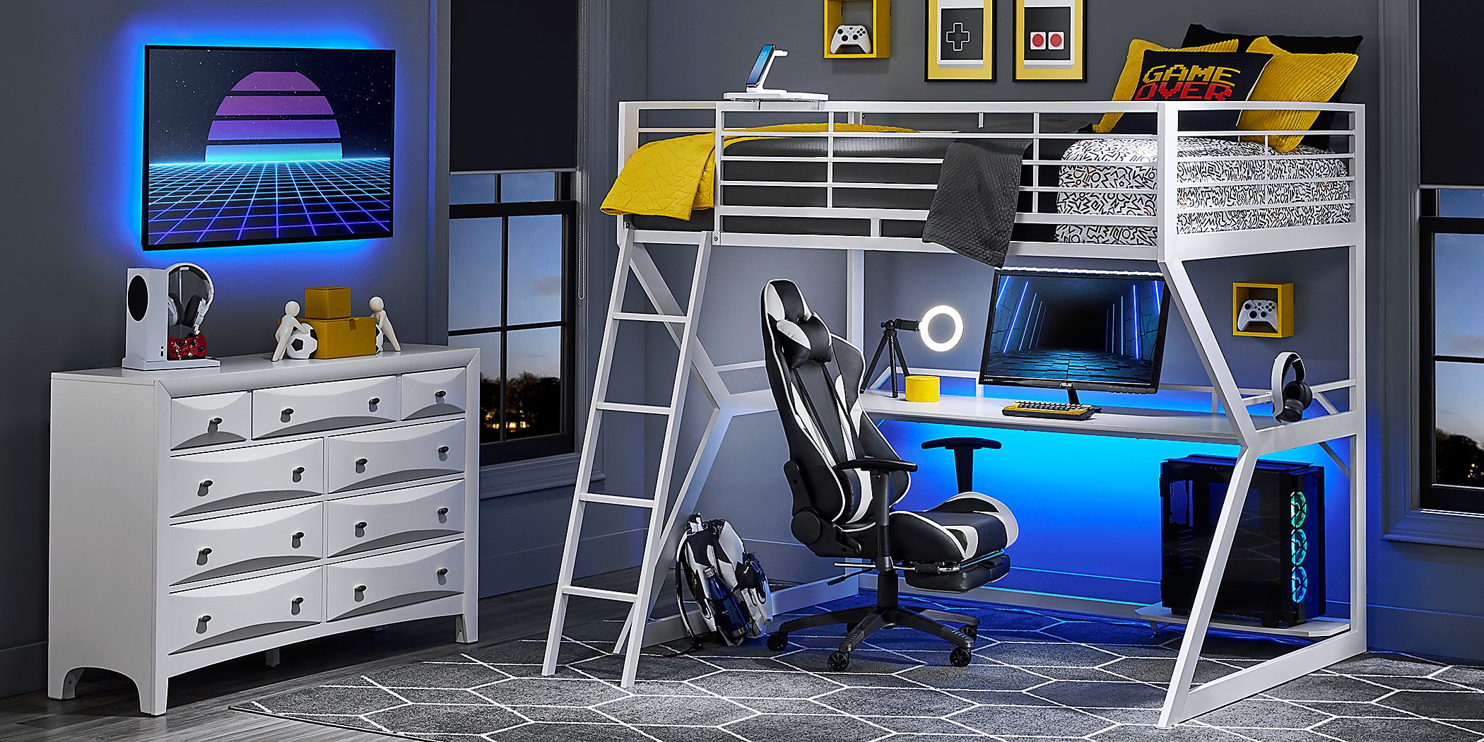 Gaming deals loft bed