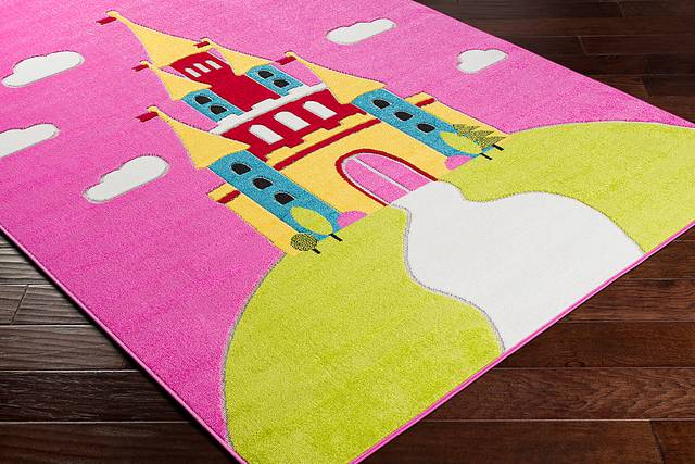 Kids Castle Top Pink 7' x 9' Rug - Thumbnail - Image 2