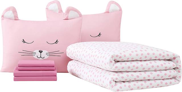 Kids Cat Cuddles Pink Full Comforter Set - Thumbnail - Image 2