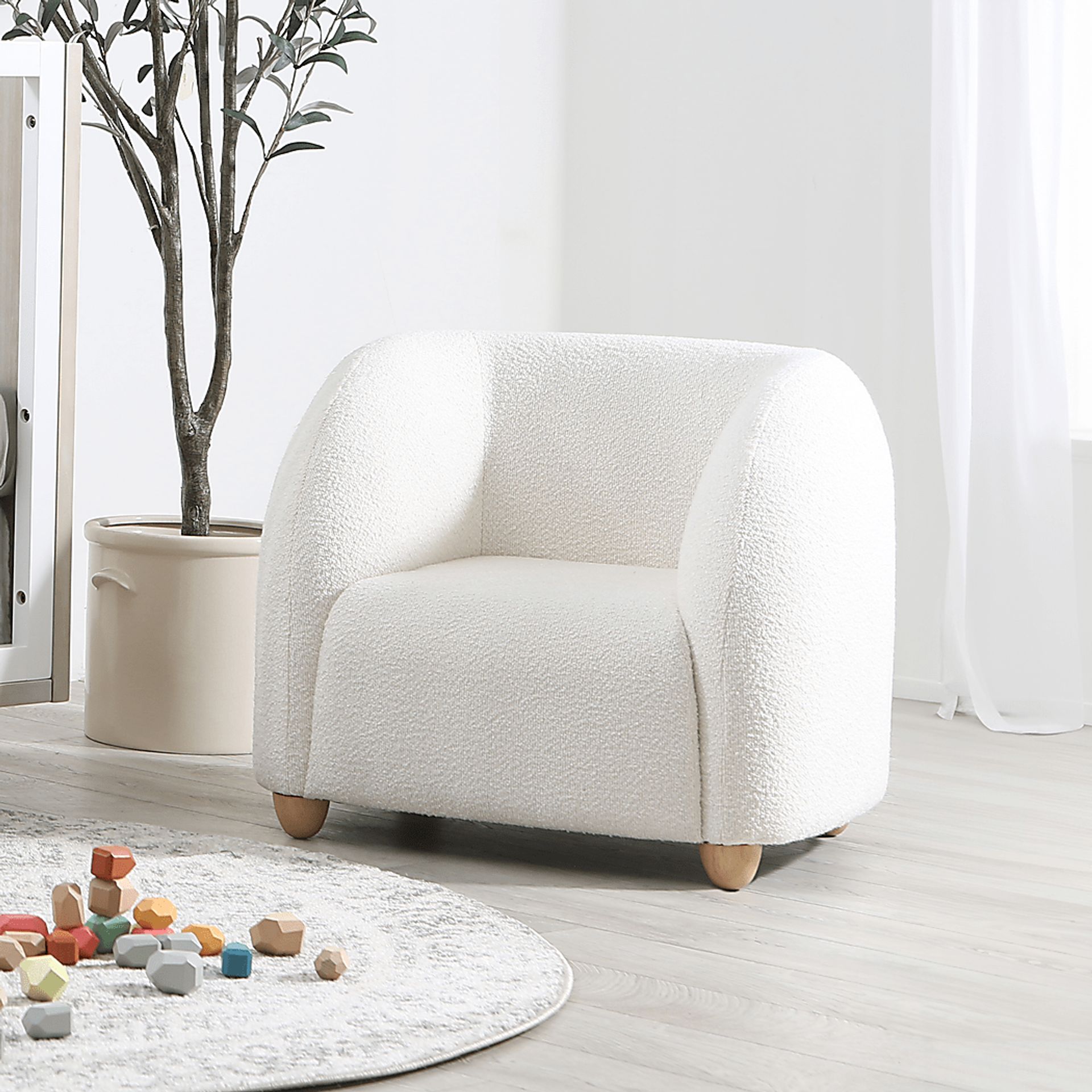 Kids Catula Cream Accent Chair - Image 2