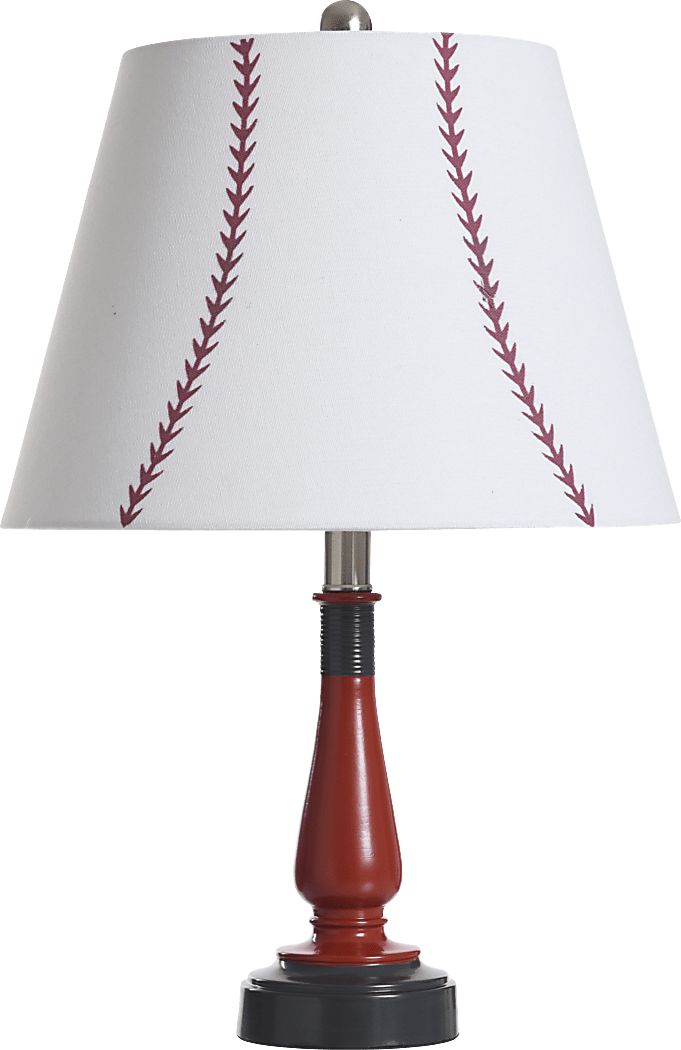 Kids Champions Decor Red Baseball Table Lamp