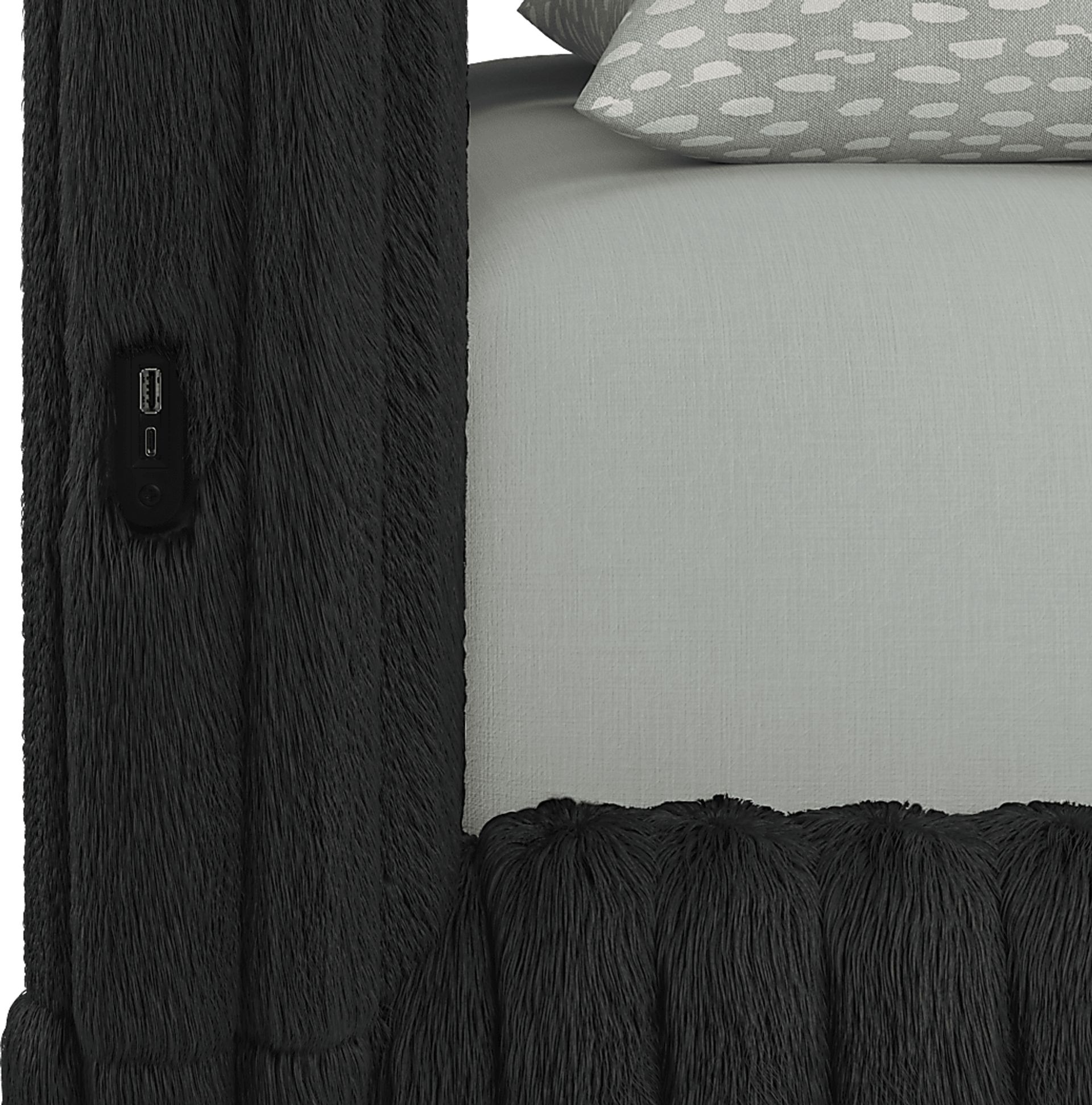 Kids Charlize Black Full Upholstered Bed - Image 3