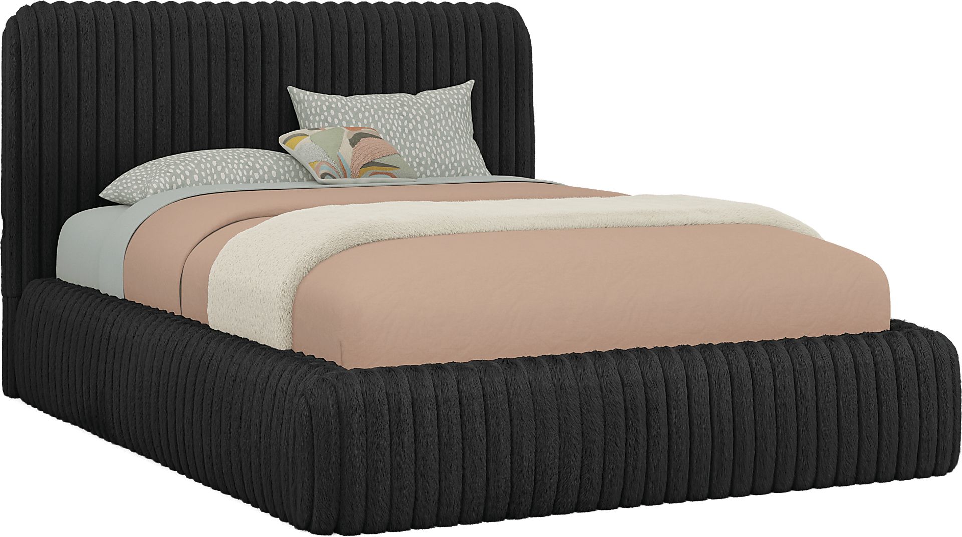 Kids Charlize Black Full Upholstered Bed - Image 1