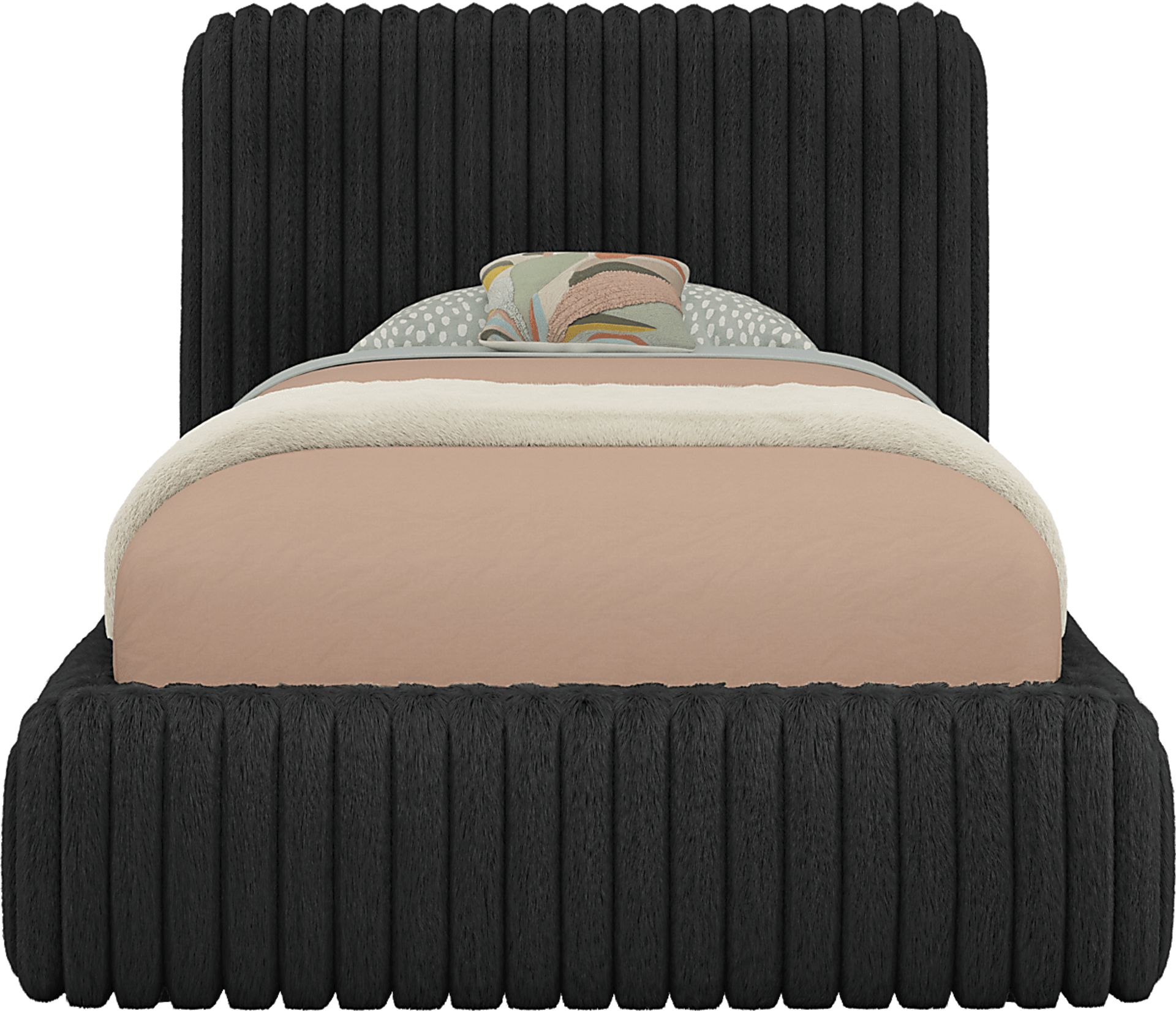 Kids Charlize Black Twin Upholstered Bed - Image 2