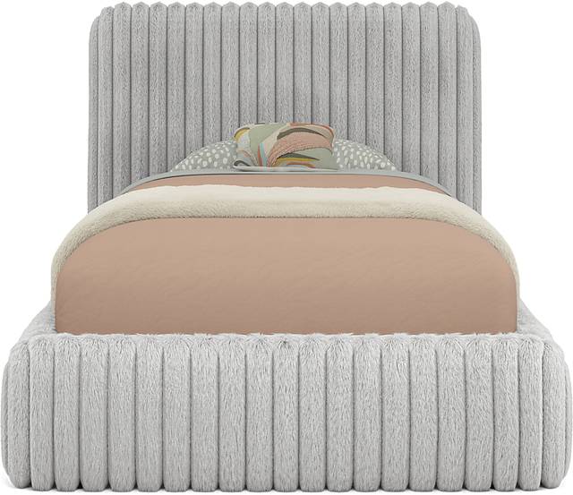 Kids Charlize Light Gray Twin Upholstered Bed - Thumbnail - Image 2