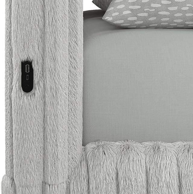 Kids Charlize Light Gray Twin Upholstered Bed - Thumbnail - Image 3