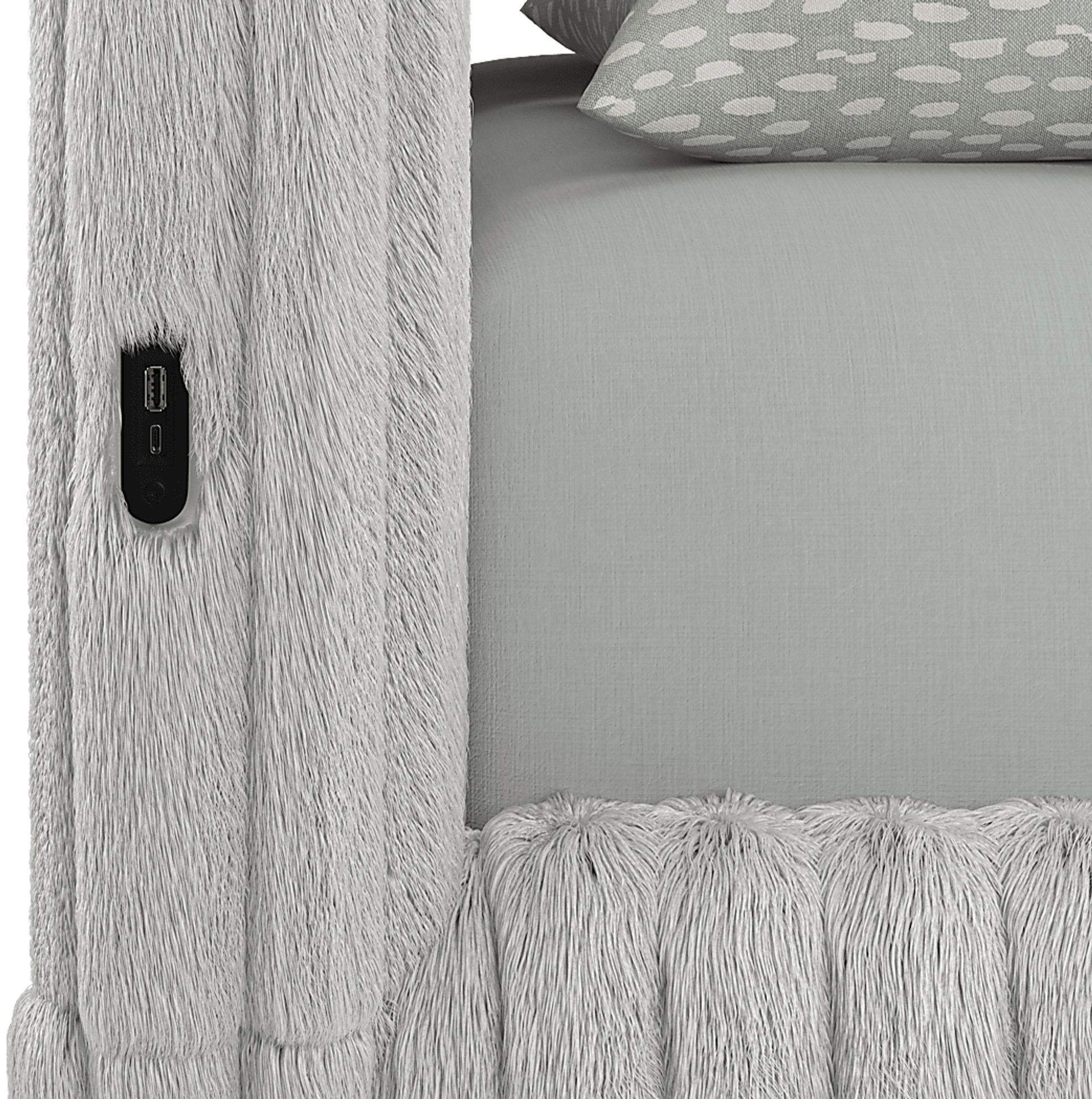 Kids Charlize Light Gray Twin Upholstered Bed - Image 3