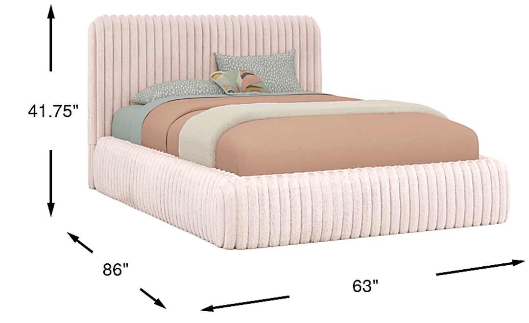 Kids Charlize Pink Full Upholstered Bed