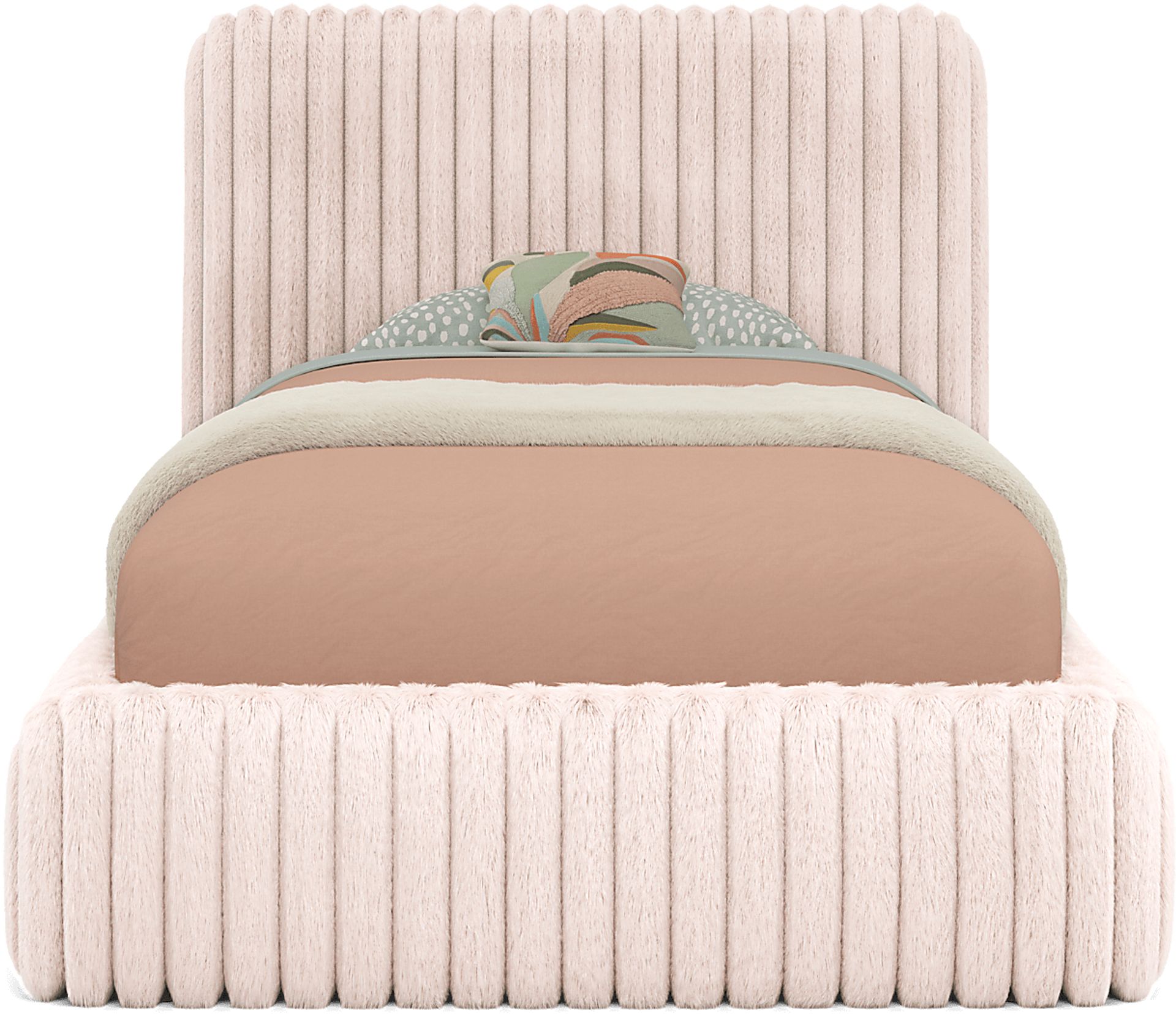 Kids Charlize Pink Twin Upholstered Bed - Image 3