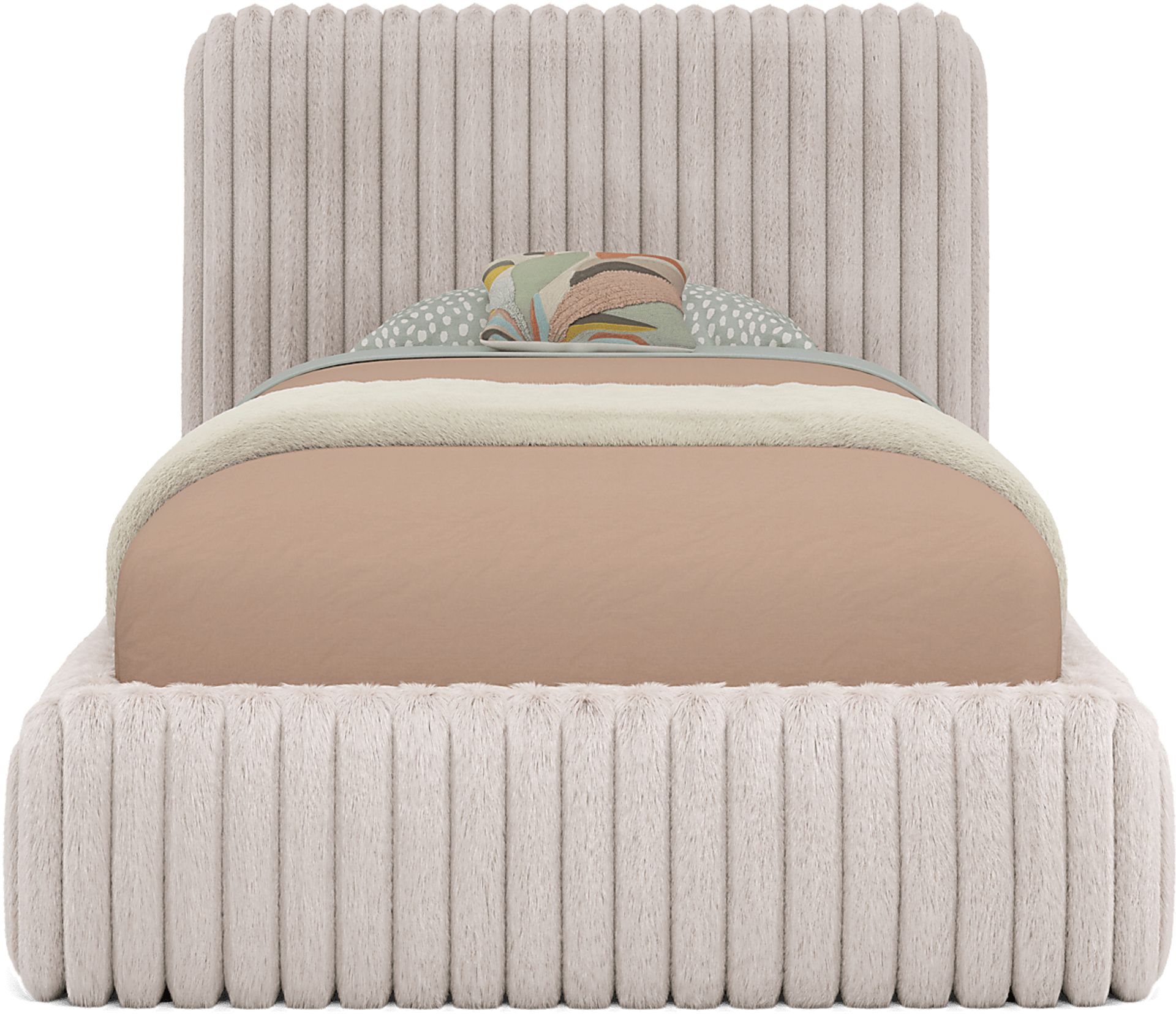 Kids Charlize Pink Twin Upholstered Bed - Image 3