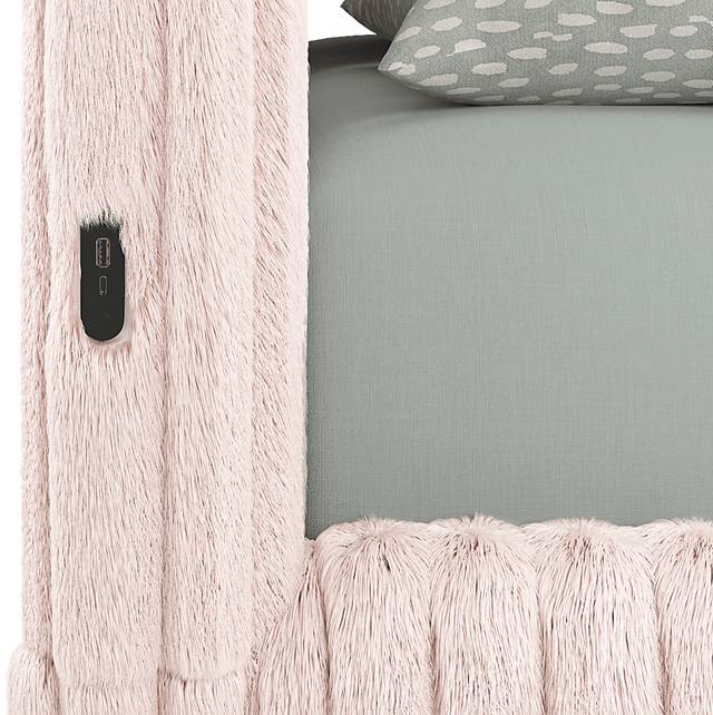 Kids Charlize Pink Twin Upholstered Bed - Thumbnail - Image 4
