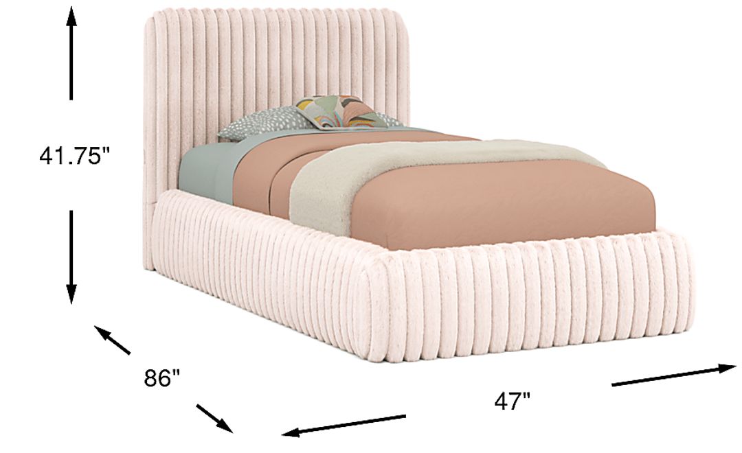 Kids Charlize Pink Twin Upholstered Bed