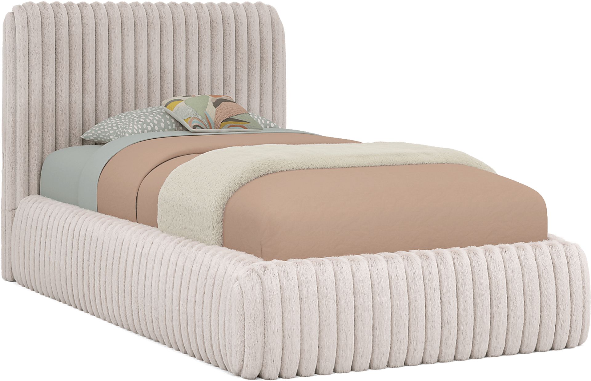Kids Charlize Pink Twin Upholstered Bed - Image 1