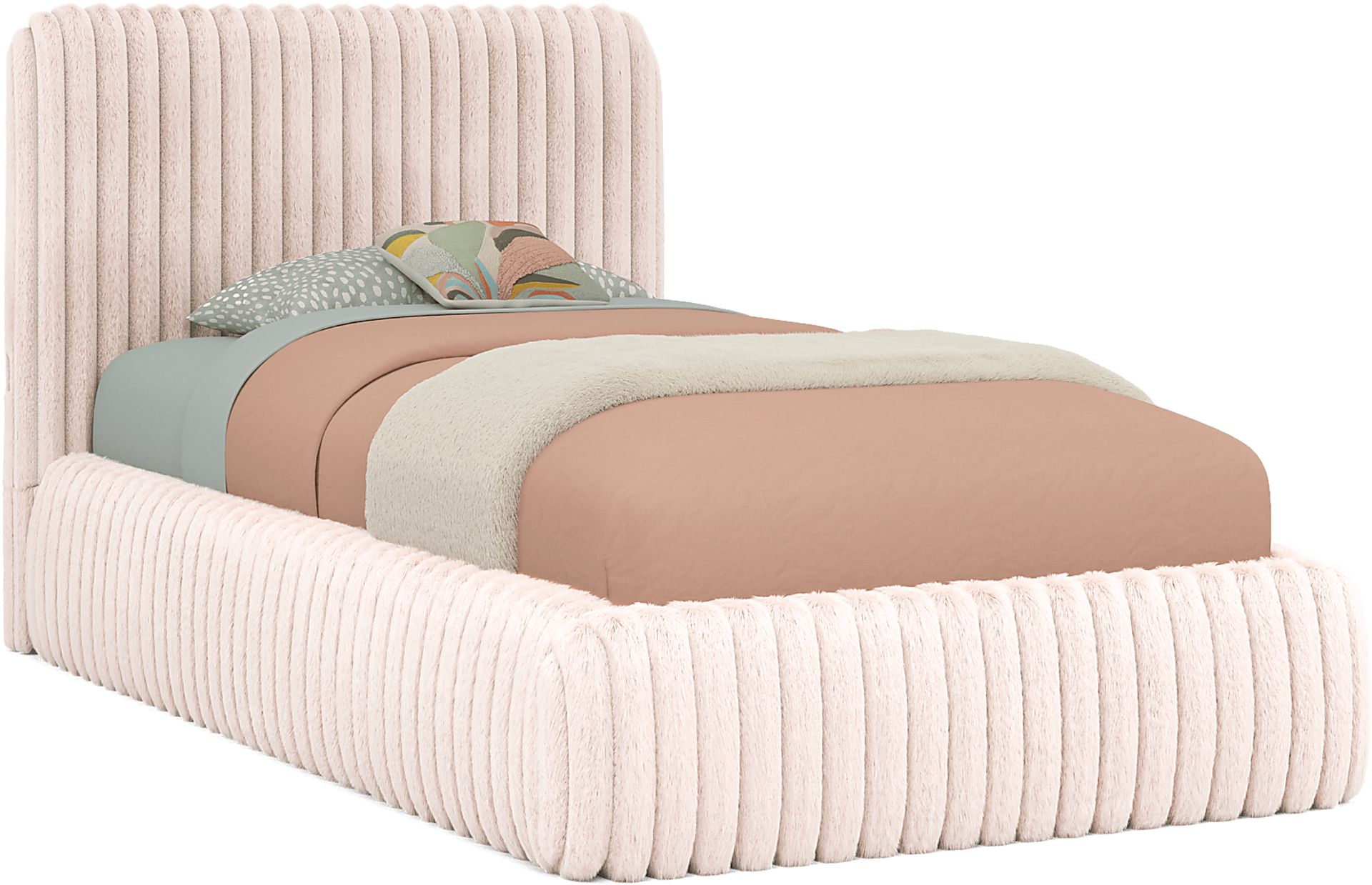 Kids Charlize Pink Twin Upholstered Bed - Image 1