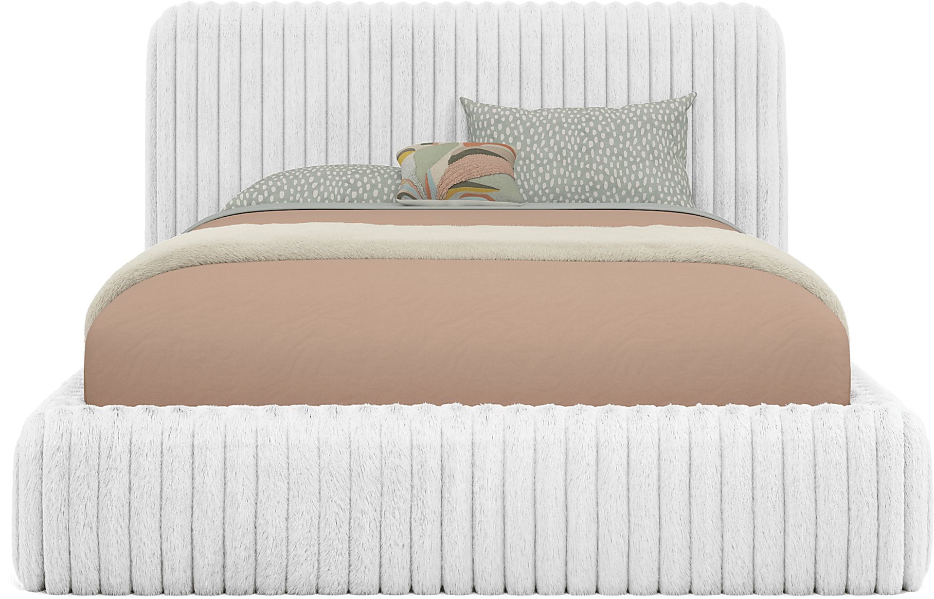 Kids Charlize White Full Upholstered Bed - Image 2