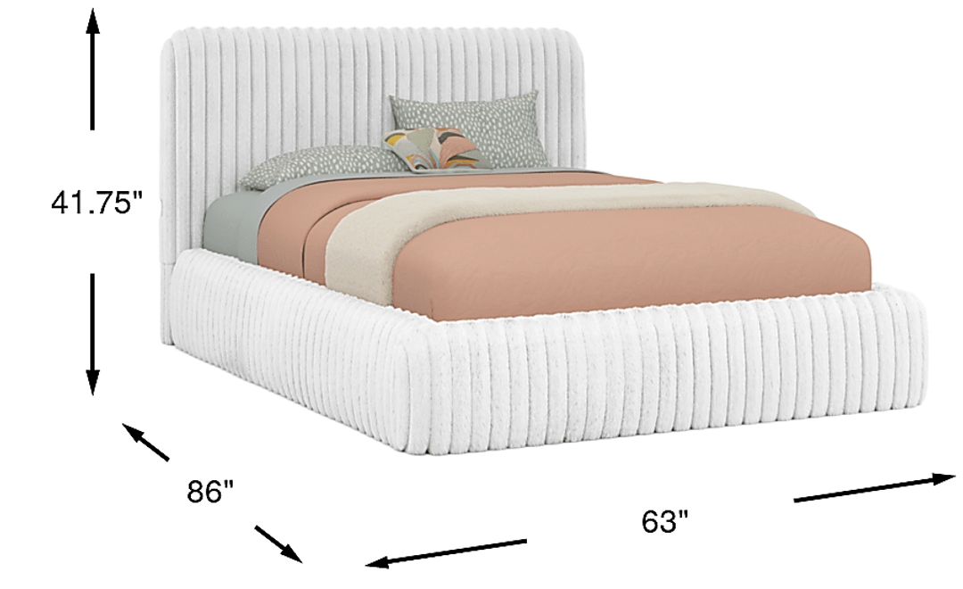 Kids Charlize White Full Upholstered Bed