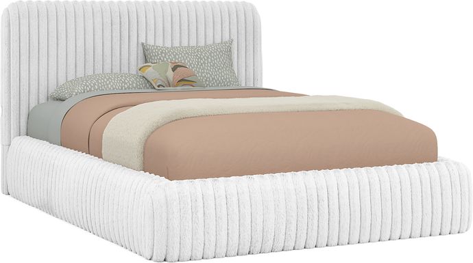 Kids Charlize White Full Upholstered Bed