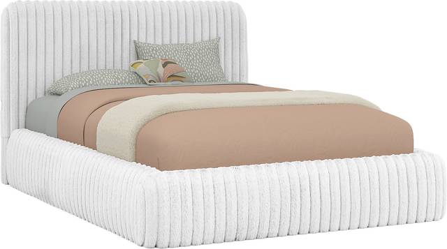Kids Charlize White Full Upholstered Bed - Thumbnail - Image 1