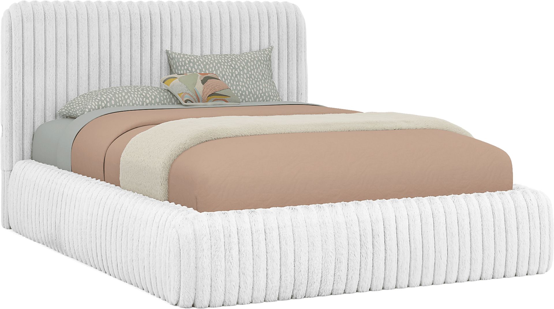 Kids Charlize White Full Upholstered Bed - Image 1