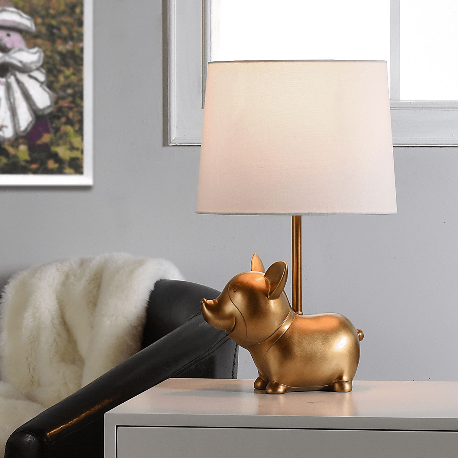 Charming Corgi Gold Yellow Lamp Rooms to Go