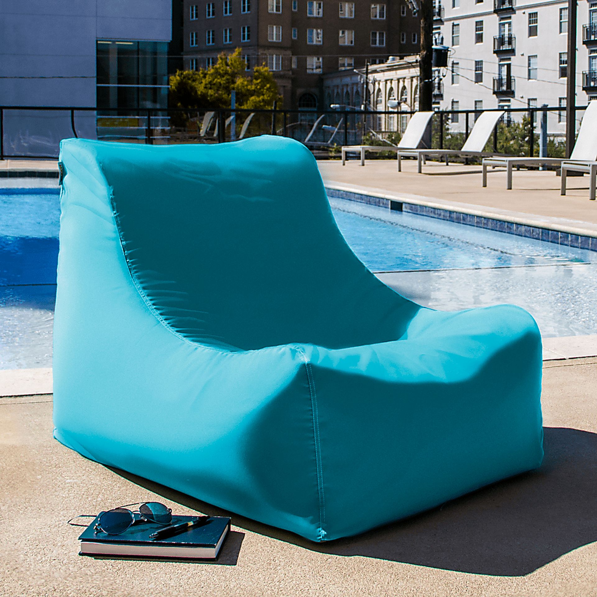 Kids Chatty Garden Blue Indoor/Outdoor Bean Bag Chair - Image 3