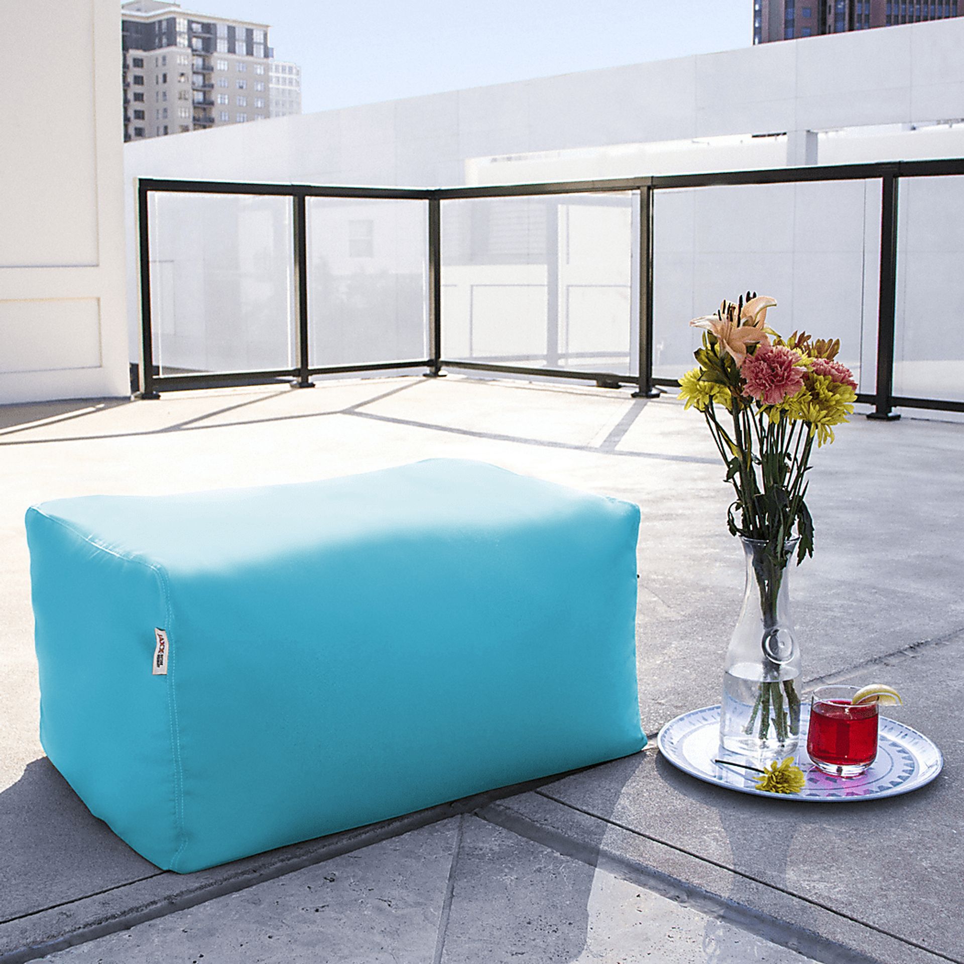 Kids Chatty Garden Blue Indoor/Outdoor Ottoman - Image 2
